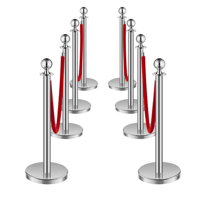 8 st Silver Ståstolpe 4 Red Velvet Rep Sand Injection Hollow Base