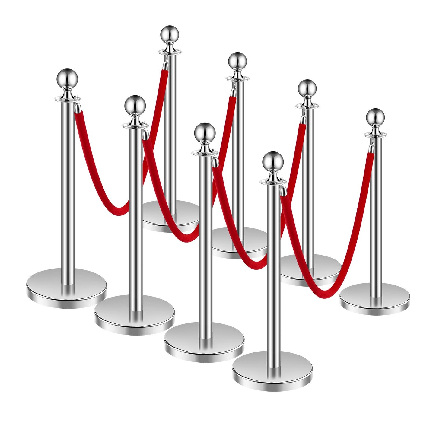 8 st Silver Ståstolpe 4 Red Velvet Rep Sand Injection Hollow Base