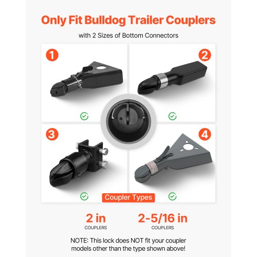 släpvagnskopplingslås passar 2 & 2-5/16-tums kopplingar kraftigt dragkrokslås |  EU
