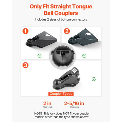 släpvagnskopplingslås passar 2 & 2-5/16-tums kopplingar släpvagnslås |  EU
