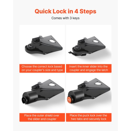 släpvagnskopplingslås passar 2-5/16 tums kopplingar kraftigt dragkrokslås |  EU
