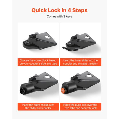 släpvagnskopplingslås passar 2-5/16 tums kopplingar kraftigt dragkrokslås |  EU