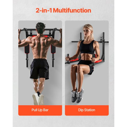 Multifunktionell Pull Up Bar Väggmonterad Chin Up Bar Dip Station Hemmagym