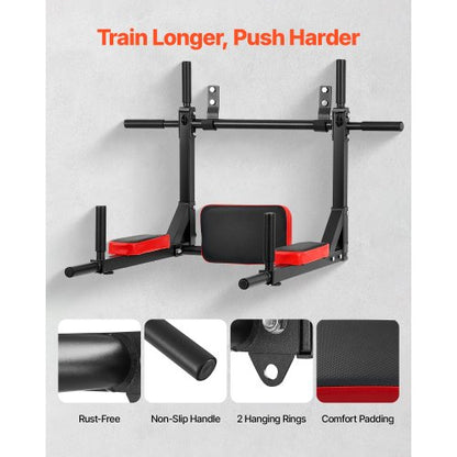 Multifunktionell Pull Up Bar Väggmonterad Chin Up Bar Dip Station Hemmagym