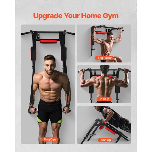 Multifunktionell Pull Up Bar Väggmonterad Chin Up Bar Dip Station Hemmagym