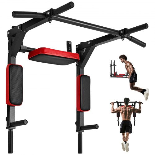 Multifunktionell Pull Up Bar Väggmonterad Chin Up Bar Dip Station Hemmagym