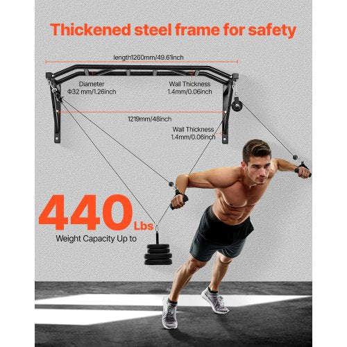 Pull Up Bar Multi Grip Wall Mounted Chin Up Bars Sturdy Home Gym