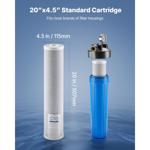 Vattenfilterpatron för hela huset 4,5"x20" CTO Carbon 2-pack