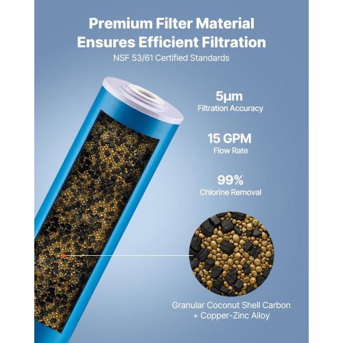 Hela Husets Vattenfilterpatron 4,5" x 20" KDF Hemfilter
