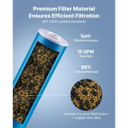Hela Husets Vattenfilterpatron 4,5" x 20" KDF Hemfilter