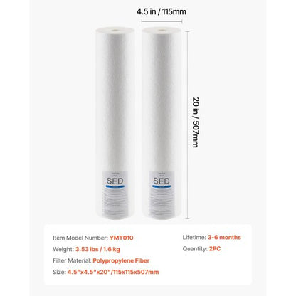 Hela Husets Vattenfilterpatron 4,5" x 20" Sedimentfilter