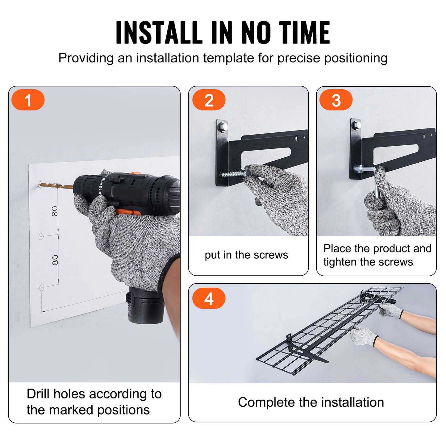Garage Storage Shelves, 2-Pack, 4 x 1 ft Heavy Duty Garage Shelves Wall Mounted, 400 lbs Load Capacity (Total) Garage Storage Rack Floating Shelves, Suitable for Shop, Shed, Garage Storage
