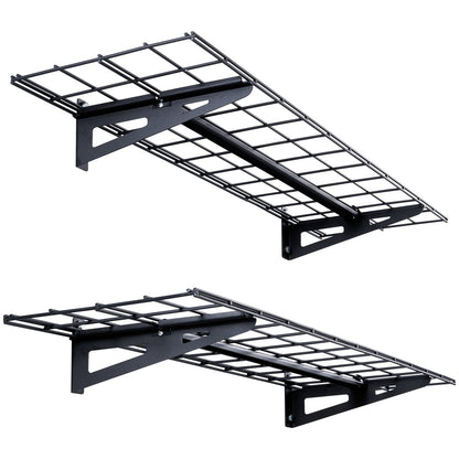 Garage Storage Shelves, 2-Pack, 4 x 1 ft Heavy Duty Garage Shelves Wall Mounted, 400 lbs Load Capacity (Total) Garage Storage Rack Floating Shelves, Suitable for Shop, Shed, Garage Storage
