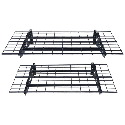Garageförvaringshyllor, 2-pack, 4 x 2 fot Heavy Duty Garagehyllor Väggmonterade, 500 lbs Lastkapacitet (totalt) Garageförvaringsställ Flytande hyllor, Lämplig för butik, bod, garageförvaring
