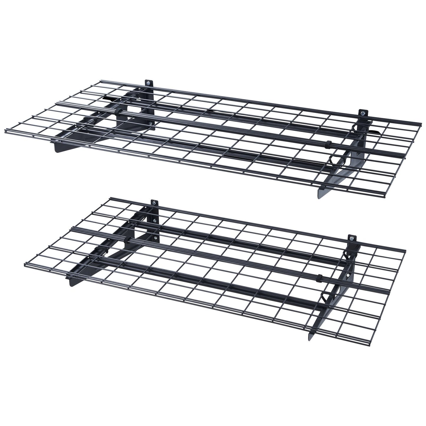 Garageförvaringshyllor, 2-pack, 4 x 2 fot Heavy Duty Garagehyllor Väggmonterade, 500 lbs Lastkapacitet (totalt) Garageförvaringsställ Flytande hyllor, Lämplig för butik, bod, garageförvaring