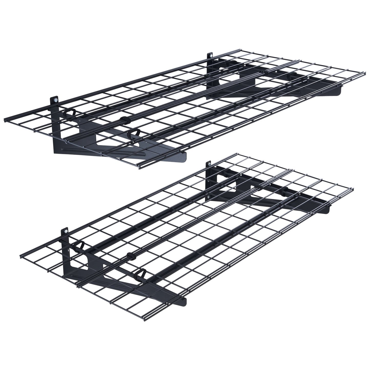 Garageförvaringshyllor, 2-pack, 4 x 2 fot Heavy Duty Garagehyllor Väggmonterade, 500 lbs Lastkapacitet (totalt) Garageförvaringsställ Flytande hyllor, Lämplig för butik, bod, garageförvaring
