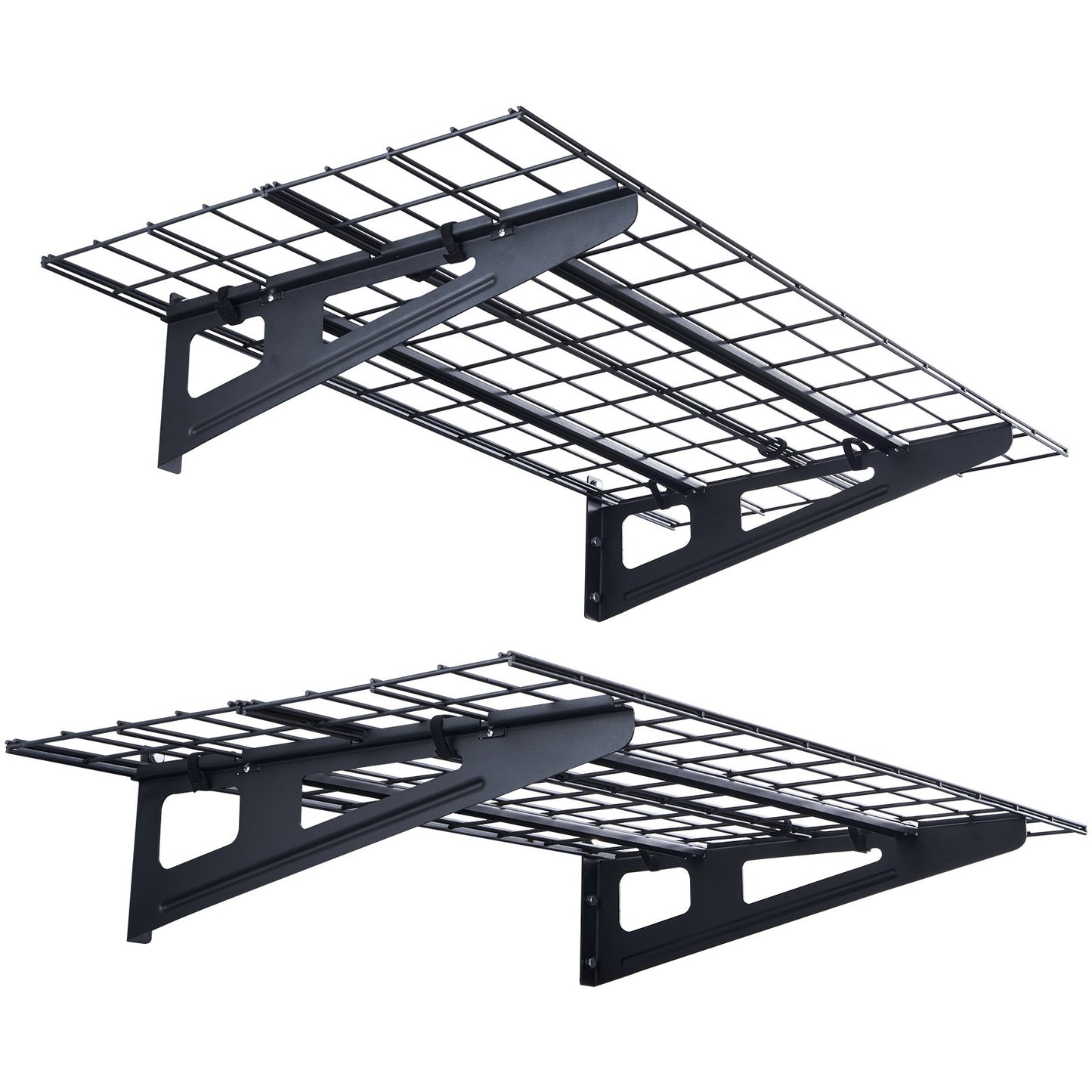 Garageförvaringshyllor, 2-pack, 4 x 2 fot Heavy Duty Garagehyllor Väggmonterade, 500 lbs Lastkapacitet (totalt) Garageförvaringsställ Flytande hyllor, Lämplig för butik, bod, garageförvaring
