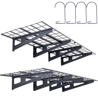 Garageförvaringshyllor, 2-pack, 6 x 2 fot Heavy Duty Garagehyllor Väggmonterade, 1000 lbs Lastkapacitet (totalt) Garageförvaringsställ Flytande hyllor, lämplig för butik, bod, garageförvaring