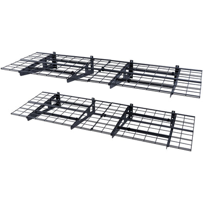 Garageförvaringshyllor, 2-pack, 6 x 2 fot Heavy Duty Garagehyllor Väggmonterade, 1000 lbs Lastkapacitet (totalt) Garageförvaringsställ Flytande hyllor, lämplig för butik, bod, garageförvaring