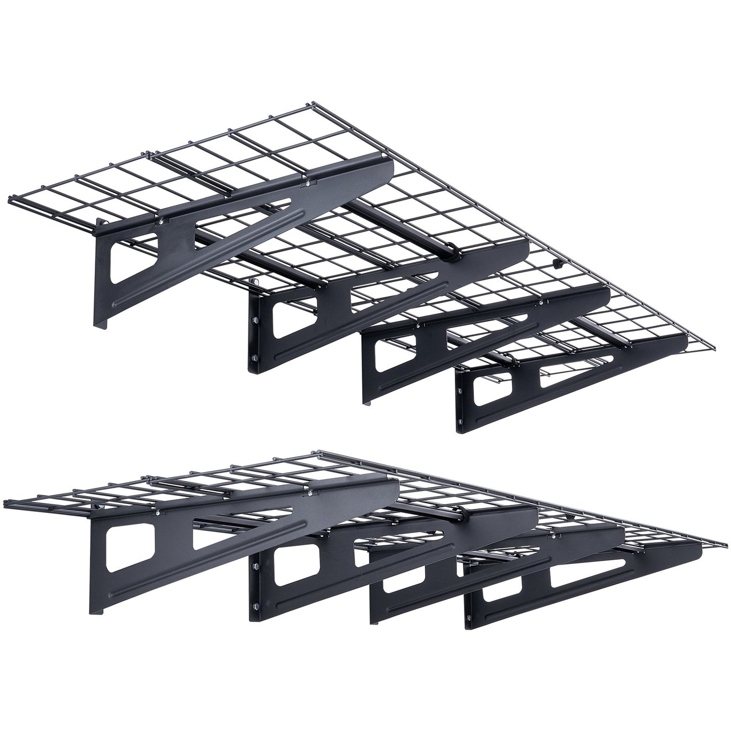 Garageförvaringshyllor, 2-pack, 6 x 2 fot Heavy Duty Garagehyllor Väggmonterade, 1000 lbs Lastkapacitet (totalt) Garageförvaringsställ Flytande hyllor, lämplig för butik, bod, garageförvaring