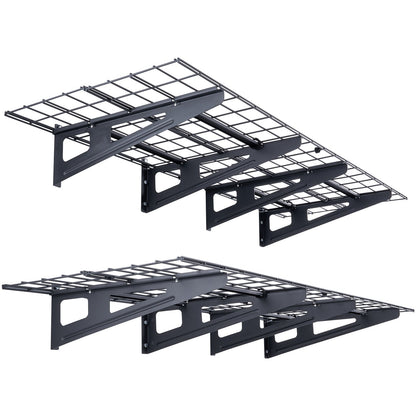 Garageförvaringshyllor, 2-pack, 6 x 2 fot Heavy Duty Garagehyllor Väggmonterade, 1000 lbs Lastkapacitet (totalt) Garageförvaringsställ Flytande hyllor, lämplig för butik, bod, garageförvaring