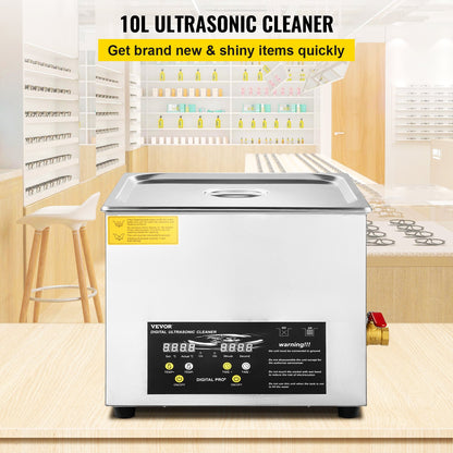 10L Digital Ultrasonic Cleaner Heater Timer Smycken Glasögonrengöring