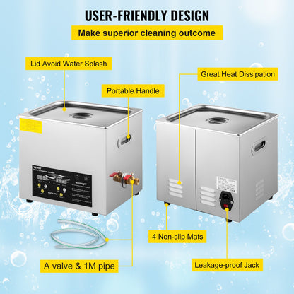 10L Digital Ultrasonic Cleaner Heater Timer Smycken Glasögonrengöring