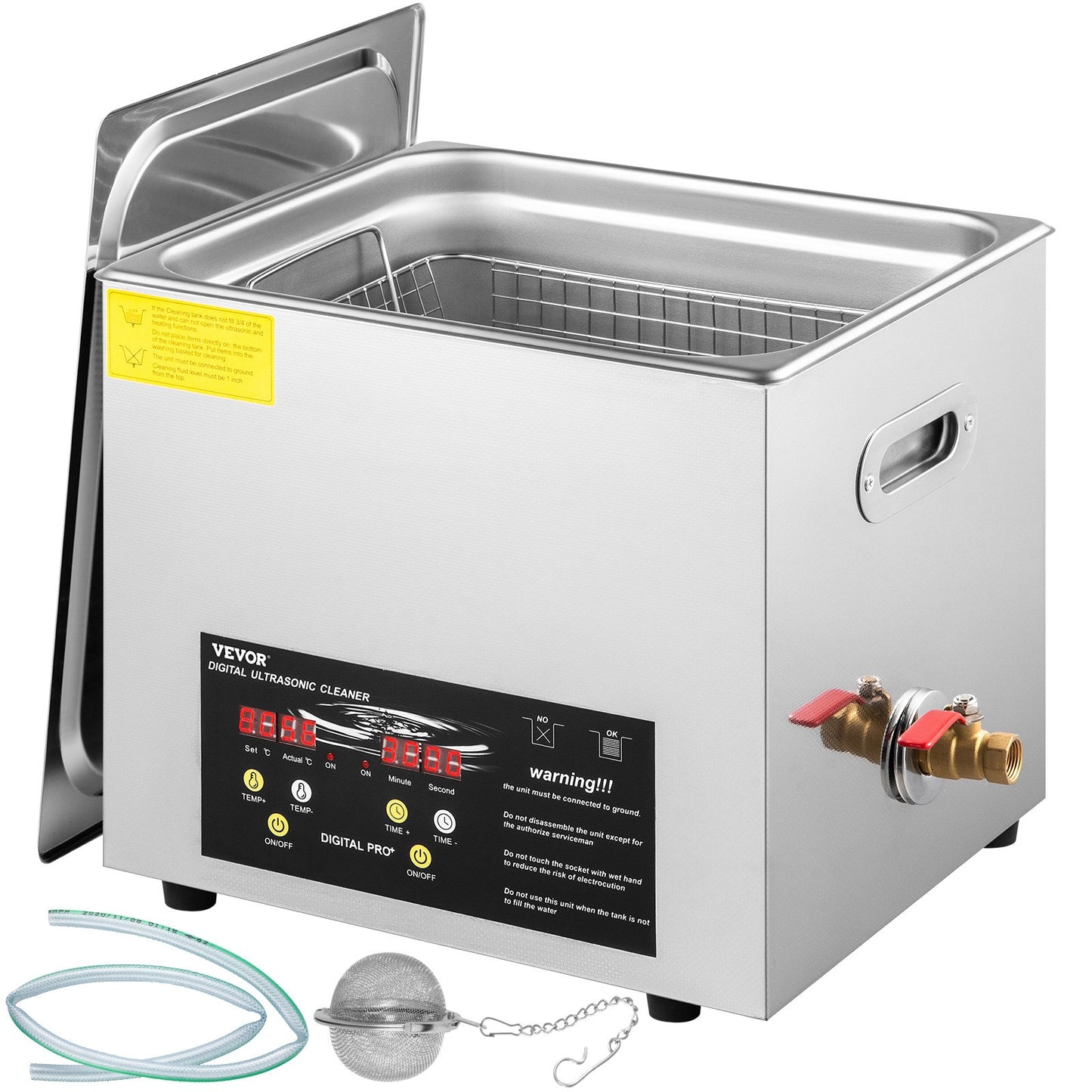 10L Digital Ultrasonic Cleaner Heater Timer Smycken Glasögonrengöring