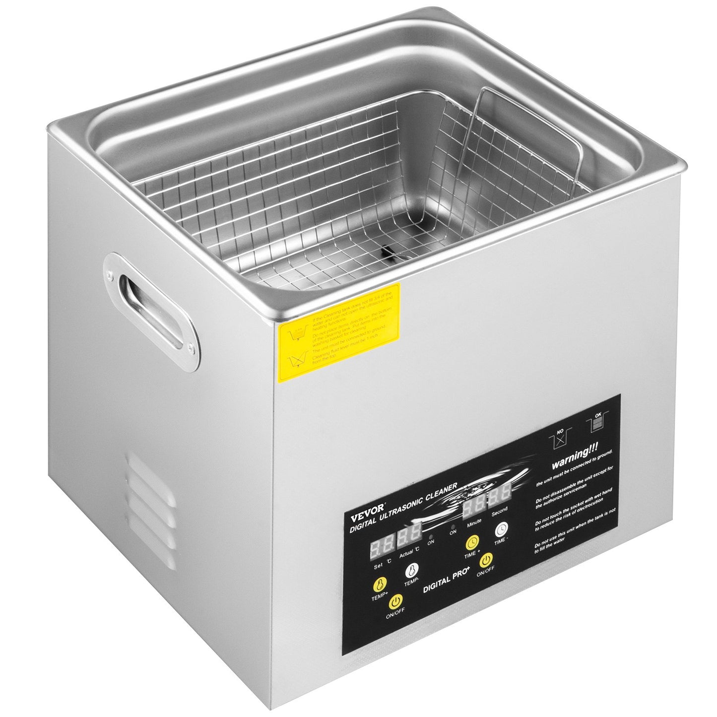10L Digital Ultrasonic Cleaner Heater Timer Smycken Glasögonrengöring