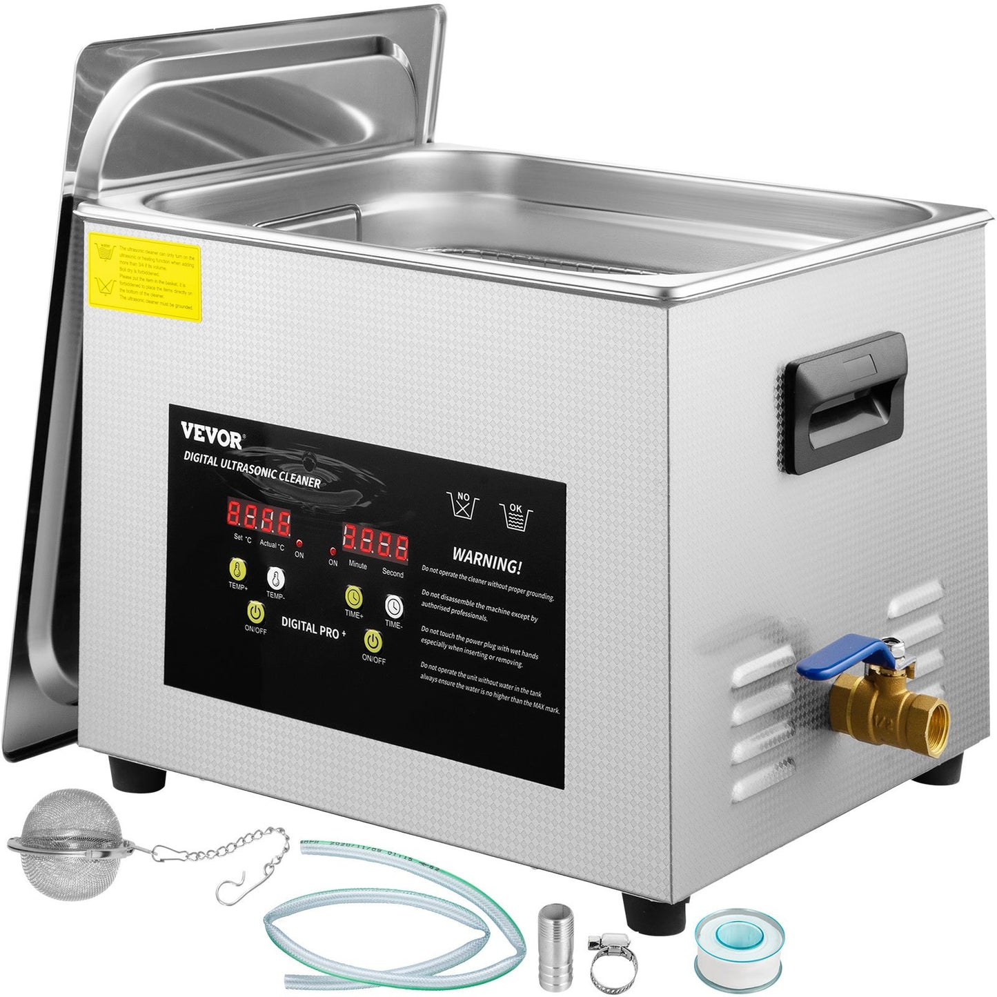 15L Digital Ultrasonic Cleaner Heater Timer 600W 40KHz rengöringsmaskin