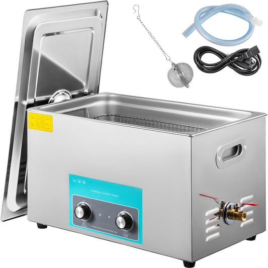 30L Ultrasonic Cleaner Jewelry Cleaner with Heater Timer for Jewelry Cleaning Knob Control Eyeglass Rings Dentures Musical Instruments