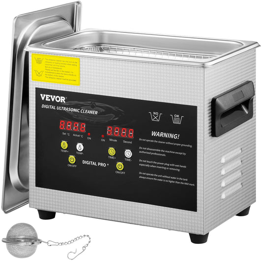 3L Digital Ultrasonic Cleaner Heater Timer Smycken Glasögonrengöring