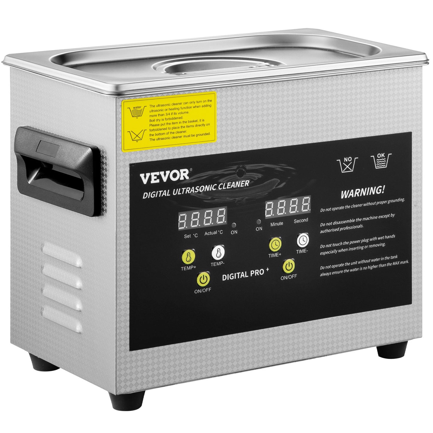 3L Digital Ultrasonic Cleaner Heater Timer Smycken Glasögonrengöring
