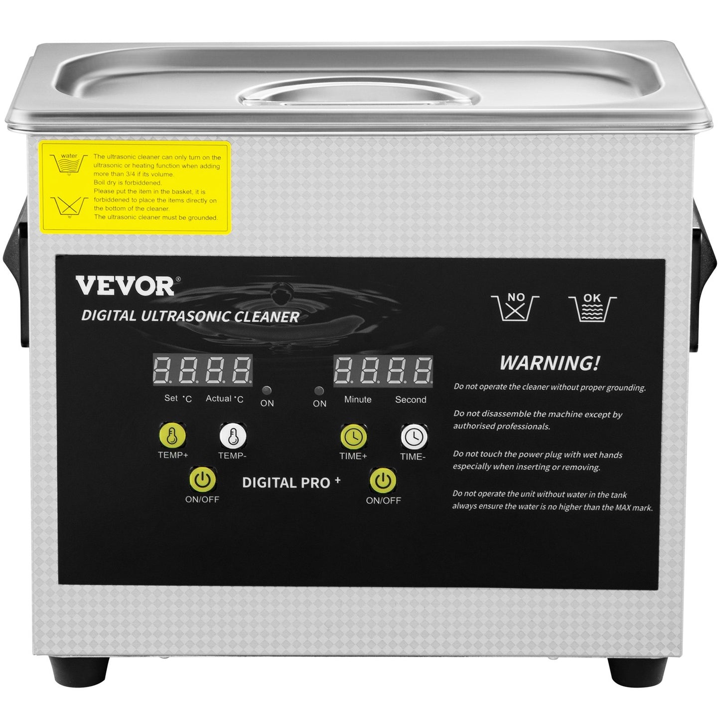 3L Digital Ultrasonic Cleaner Heater Timer Smycken Glasögonrengöring