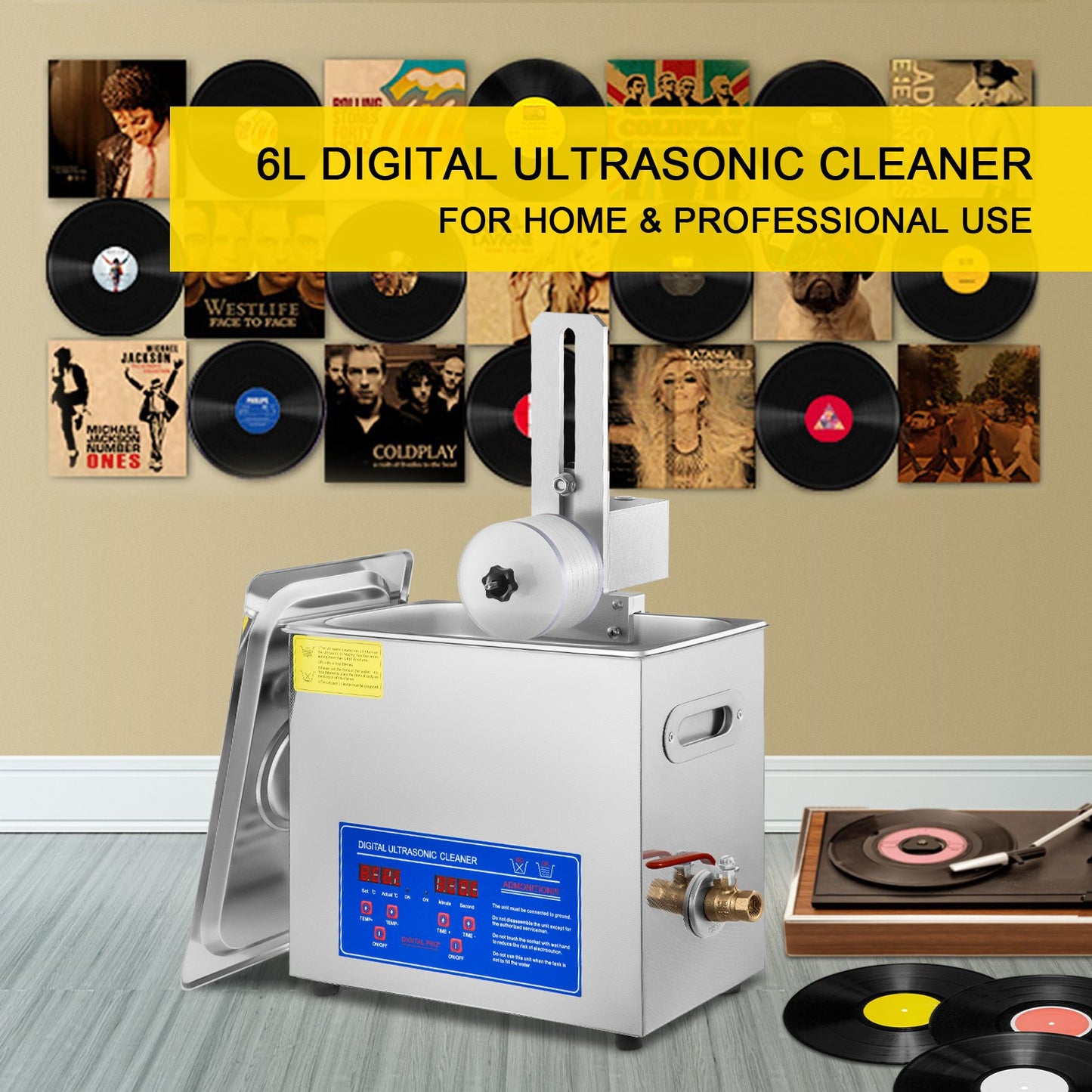 6L Ultraschall-Schallplatten-Reinigungsmaschine Complete set Trockengestell