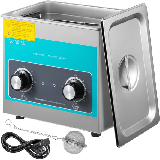 Knob Ultrasonic Cleaner 3L 40kHz Ultrasonic Cleaner Machine Knob Control Sonic Cleaner 304 Stainless Steel Ultrasonic Cleaner Machine with Heater &amp; Timer for Cleaning Jewelry Glasses Watches