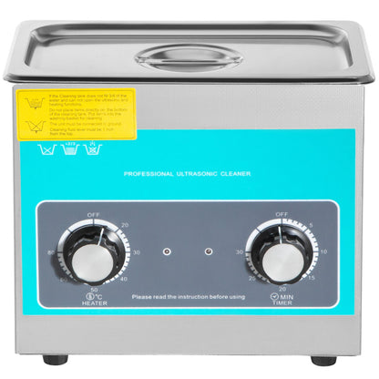 Knob Ultrasonic Cleaner 3L 40kHz Ultrasonic Cleaner Machine Knob Control Sonic Cleaner 304 Stainless Steel Ultrasonic Cleaner Machine with Heater &amp; Timer for Cleaning Jewelry Glasses Watches
