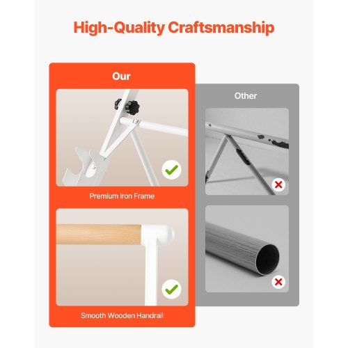 Balettstång, Fristående Bärbar Stång, Träningsutrustning för Hemmaträning för Mage, Armar, Styrke och Konditionsträning, Lättförvarade Hopfällbara Stretchande Dansstänger, Höjdjusterbara i 4 Nivåer |  EU