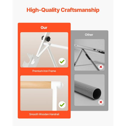 Balettstång, Fristående Bärbar Stång, Träningsutrustning för Hemmaträning för Mage, Armar, Styrke och Konditionsträning, Lättförvarade Hopfällbara Stretchande Dansstänger, Höjdjusterbara i 4 Nivåer |  EU