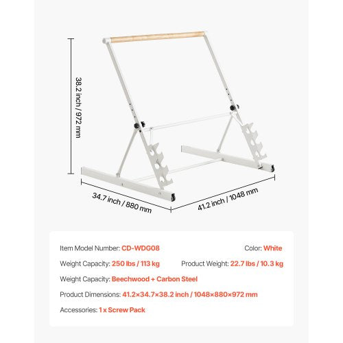 Balettstång, Fristående Bärbar Stång, Träningsutrustning för Hemmaträning för Mage, Armar, Styrke och Konditionsträning, Lättförvarade Hopfällbara Stretchande Dansstänger, Höjdjusterbara i 4 Nivåer |  EU
