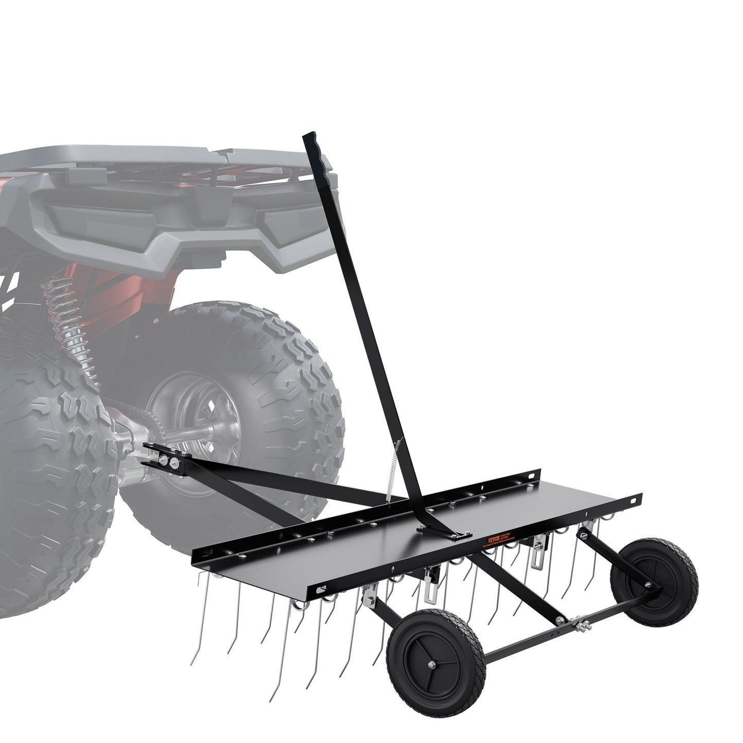 Tow Behind Dethatcher 48" Lawn Dethatcher Rake for ATV or Lawn Mower 24 Tines