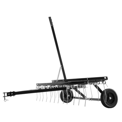 Tow Behind Dethatcher 48" Lawn Dethatcher Rake for ATV or Lawn Mower 24 Tines