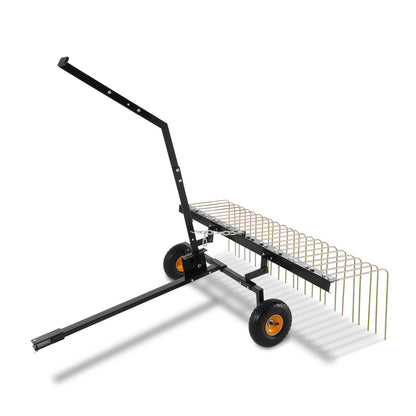 Tow Behind Dethatcher 60" Lawn Dethatcher Rake for ATV or Lawn Mower 24 Tines