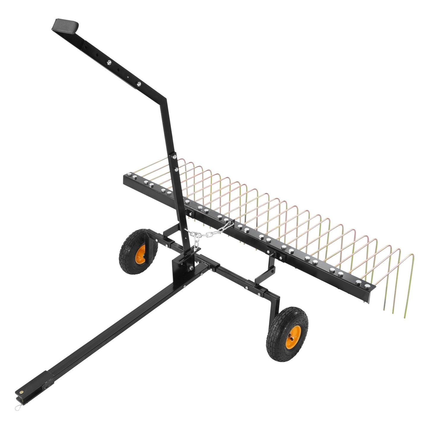 Tow Behind Dethatcher 60" Lawn Dethatcher Rake for ATV or Lawn Mower 24 Tines