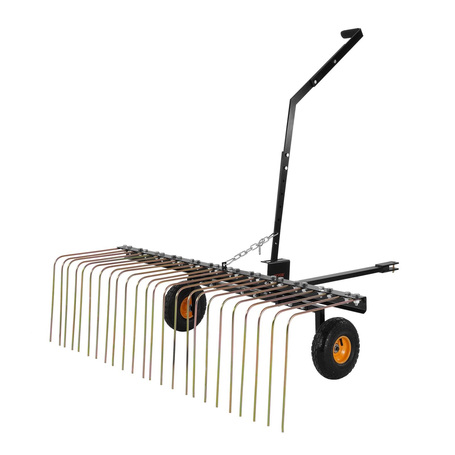 Tow Behind Dethatcher 60" Lawn Dethatcher Rake for ATV or Lawn Mower 24 Tines
