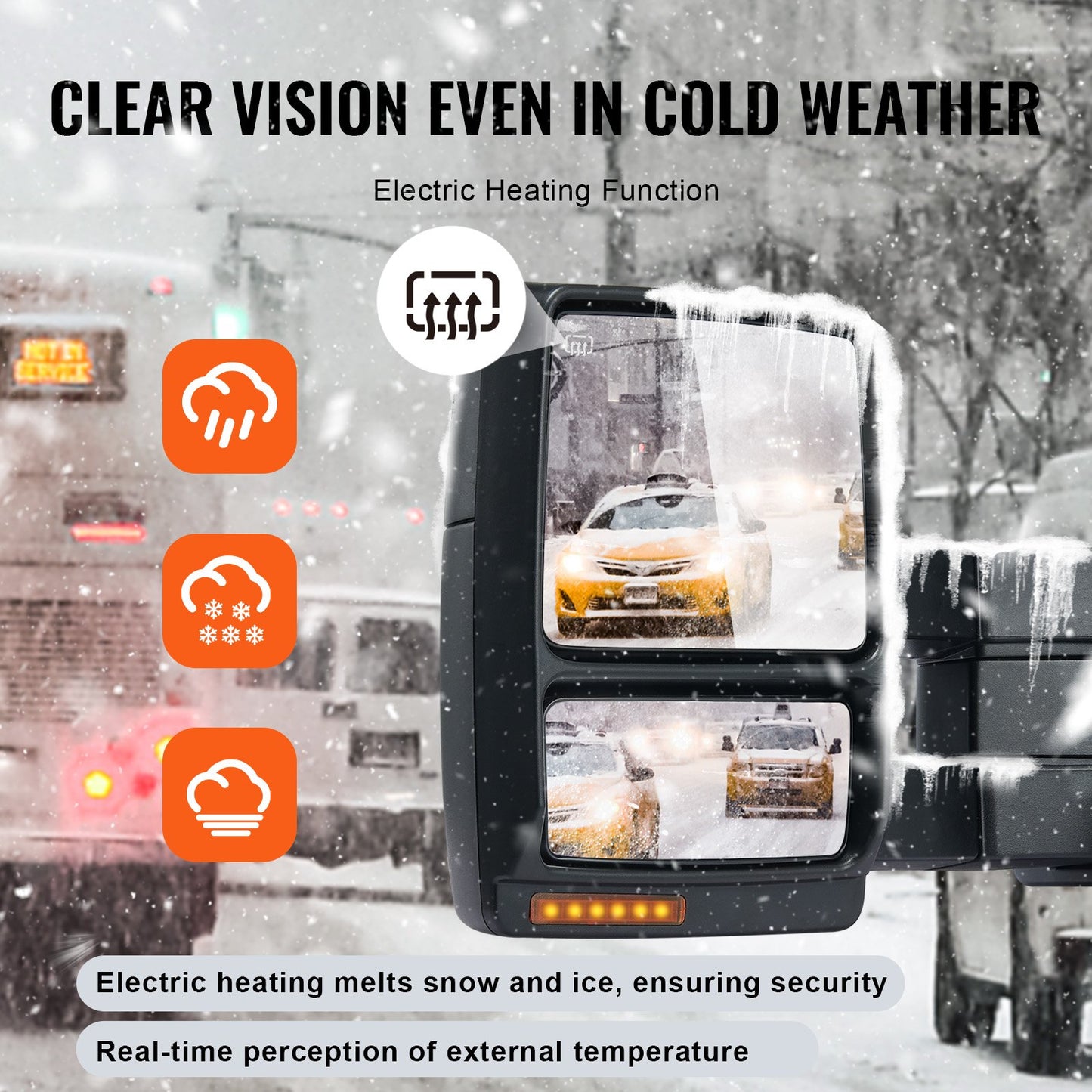 Power uppvärmda dragspeglar för 2004-2014 Ford F150 signalljus hopfällbar