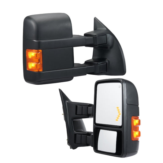 Power Uppvärmda dragspeglar för 2008-2016 Ford F250 F350 F450 F550 Fällbar