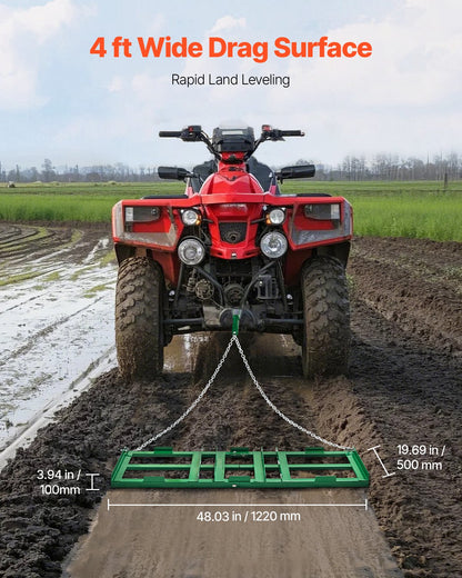 Drag Harrow 4 ft Heavy Duty Bogsering bakom Drag Harrow Uppfartsväghyvlar