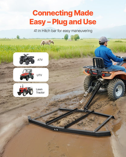 Drag Harrow 72" bredd bogsering bakom Drag Harrow Steel Gravel Grader ATV UTV