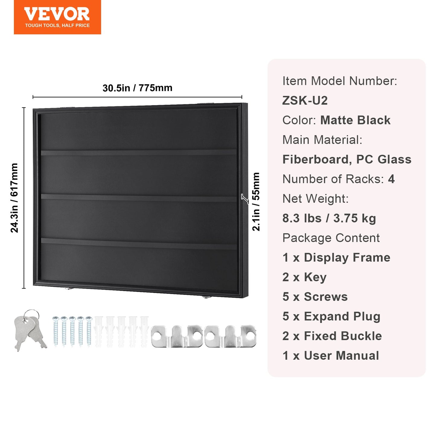36 Graded Sport Card Display Case, 30,5x24,3x2,1 tum, Baseball Card Display Ram med 98 % UV-skydd Clear View PC-glas, låsbart väggskåp för fotboll Basket Hockey Trading Card